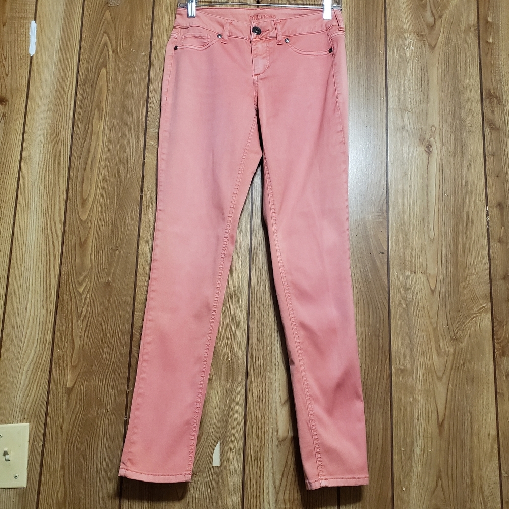 Maurice's Skinny Jeans Women's Small Peach 5-Pocket Low Rise Coquette Romantic